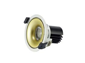 DM202034  Bolor 9 Tridonic Powered 9W 4000K 890lm 24° CRI>90 LED Engine White/Gold Fixed Recessed Spotlight, IP20